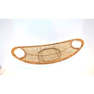 Vintage Table Top or Wall Metal Basket Twine Woven with Rope